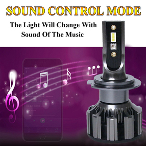 DC <strong>12V</strong> Car <strong>LED</strong> RGB APP Intelligent Control Fog Lights Bulbs H7 H4 8000LM 6500K IP67 <strong>80W</strong> Headlight - Product Image 2
