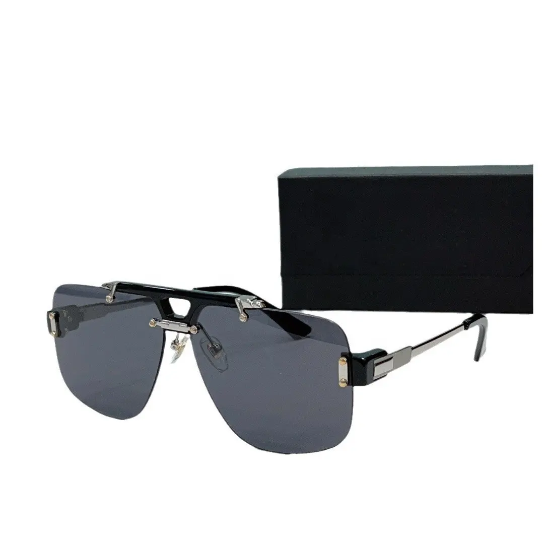 Óculos de sol de grife de luxo sem aro de marcas famosas lentes de proteção UV400 óculos de sol quadrados sem moldura óculos de sol populares