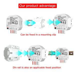 Módulo de interruptor de luz Zigbee inteligente, 3 entradas, 3 vías, 10A, Zigbee 3,0, Smartlife, control remoto inalámbrico, puerta de automatización del hogar - Product Image 2