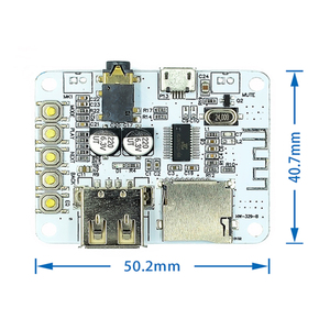 Amplificador de potencia Placa Bluetooth audio con tarjeta USB TF decodificación de audio antes de la salida de reproducción micrófono Electret