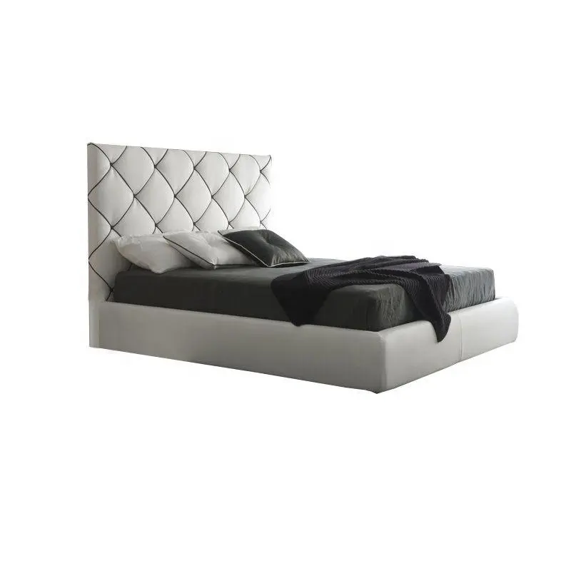 아메리칸 럭셔리 블랙 화이트 덮개를 씌운 보관 침대 터프트 침대 프레임 킹 캘리포니아 킹 침대 프레임