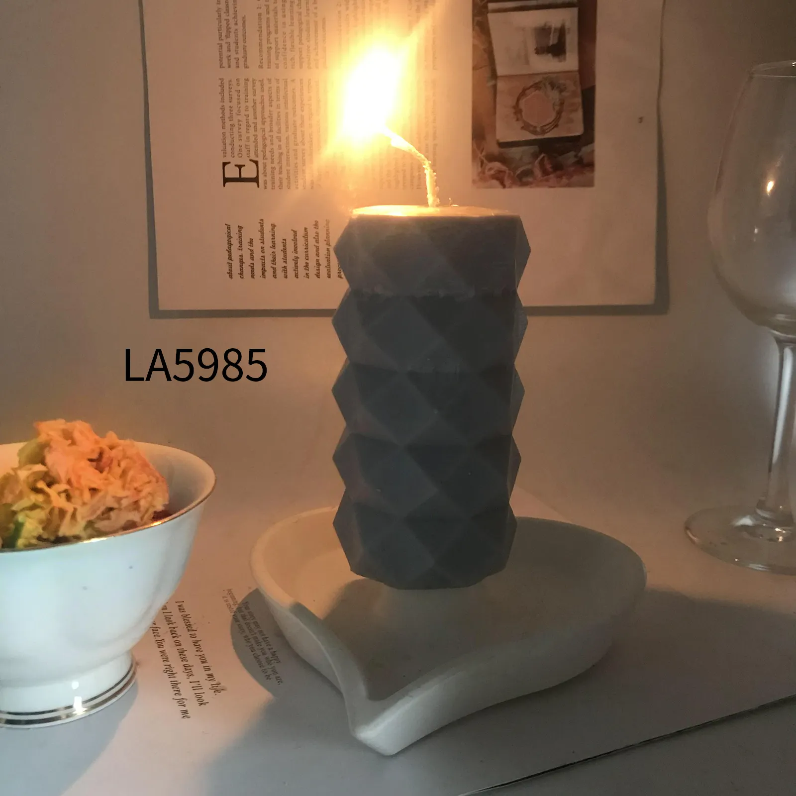 Vela cilíndrica LA5984, vela de columna romana para casa, restaurante