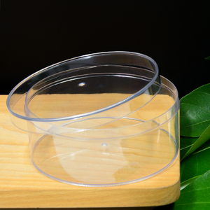 結婚式のプレゼントのための小さな丸いプラスチック透明透明なギフトボックスカスタマイズされたアクリルディスプレイクラッカーキャンディーボックス包装