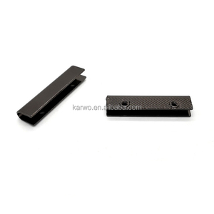 38毫米哑光黑色矩形端夹手提包带端夹帽金属扣待售 - Product Image 1