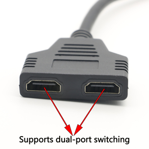 Divisor Y de doble puerto divisor compatible Cable adaptador de una entrada a dos salidas para HD LED LCD TV