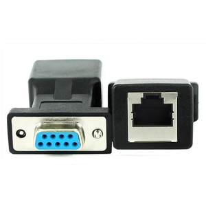 DB9 RS232 Male Female to <strong>RJ45</strong> Female Adapter DB9 9-Pin Serial Port to <strong>RJ45</strong> Network Ethernet Coupler Extender Adapter Connector - Product Image 6