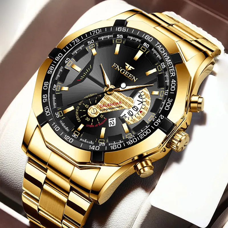 2022 Luxury Calendar Quartz Men Watch Fashion impermeabile cinturino in acciaio inossidabile orologio da polso sportivo per uomo regalo di alta qualità Reloj