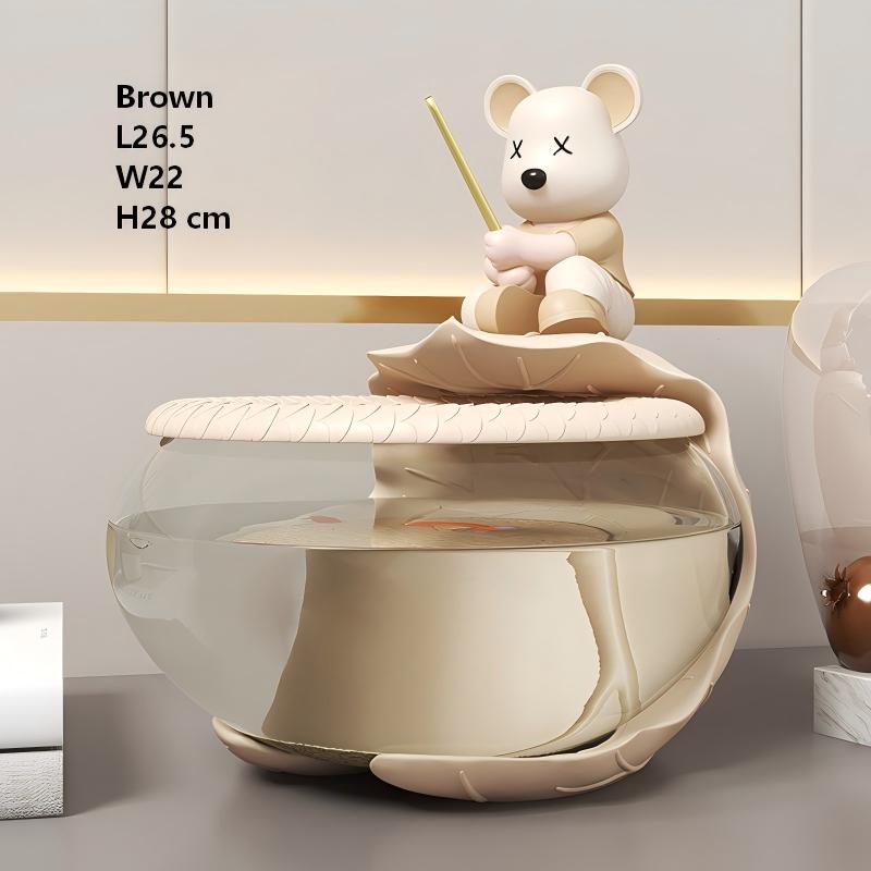 SKD5963A Brown Heart-shaped Bear Fishing Fish Tank