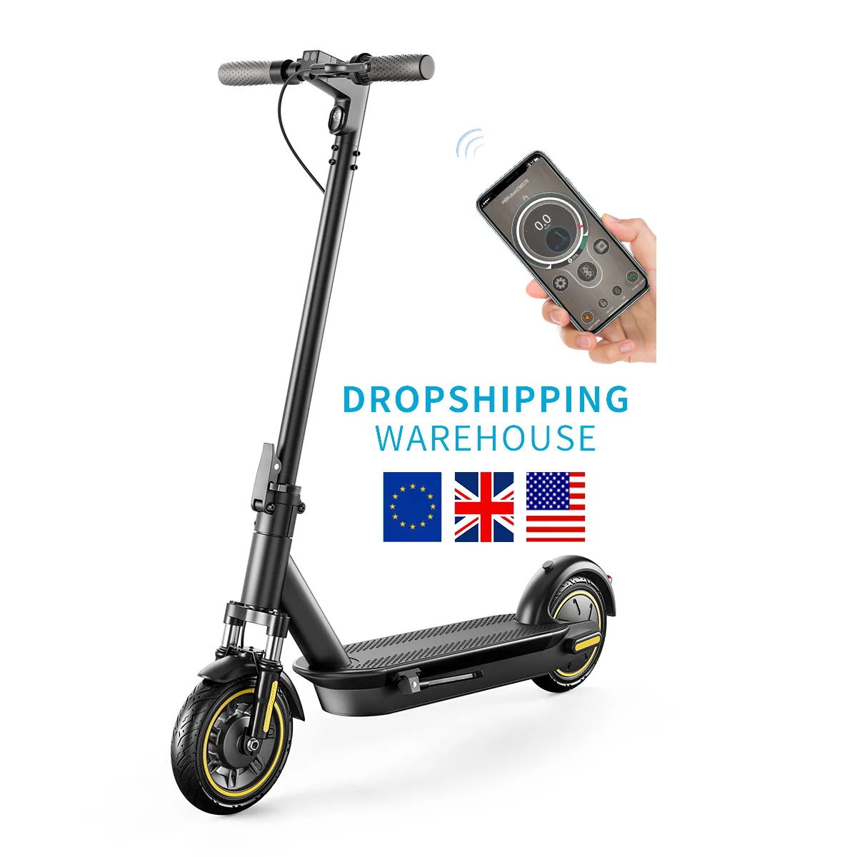 Emoko scooter elétrico, armazém da ue, cor branca rápida, t4 max, 10 polegadas, dobrável, pneu sólido, drop shipping, scooter elétrico