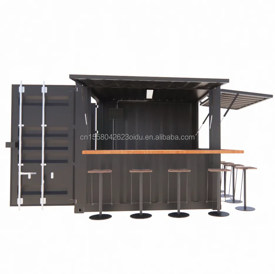 Mini conteneur de magasin pop-up robuste de 10 pieds pour café/bar/restaurant fast food/dépanneur/kiosque/stand