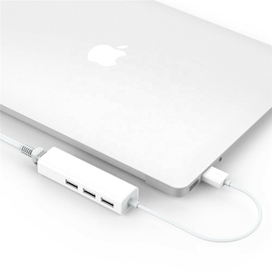 <strong>TYPE</strong>-C to 3 Port USB 2.0 HUB to Ethernet Adapter for Mac IOS Android PC - RTL8152B HUB F1.1 - Product Image 5