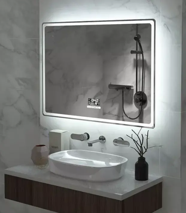 Miroir décoratif rétroéclairé moderne pour couloir/salle de bains, éclairage intelligent