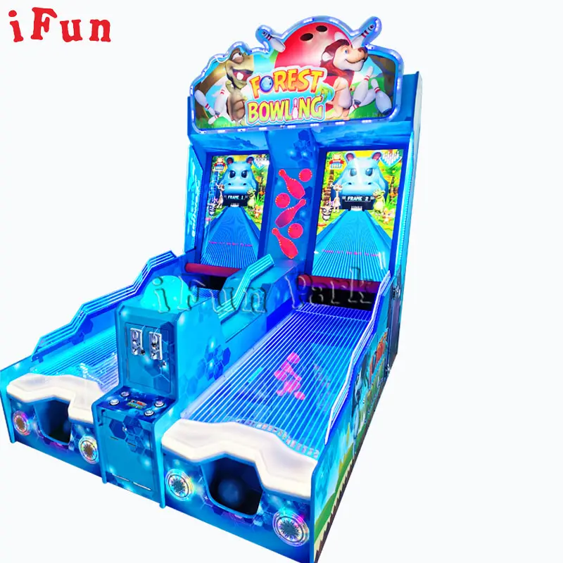 Centro de recreación Bolera Máquina de juego de arcade de bolos de video que funciona con monedas para interior Juego de canje de 2 jugadores