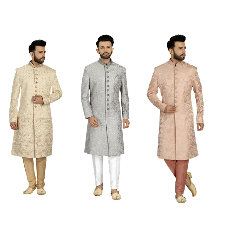 8009 Hot Selling Design de Moda roupas islâmicas homens muçulmanos High Grade 2 peça Set desgaste muçulmano para homens Traje Do Partido