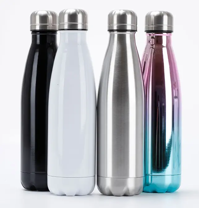 Bright 500ml Vacuum Stainless Steel Sport Water Bottle Leak-Proof Double Wall Cola Shape Water Bottle Keep Drinks Hot & Cold