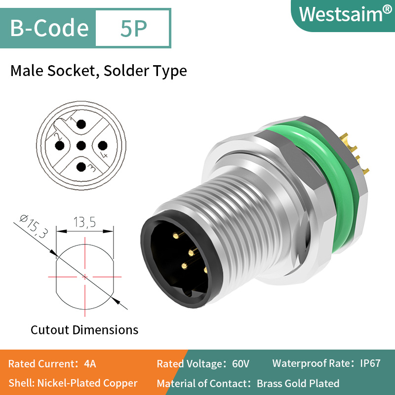 M12-B-5P male PG9