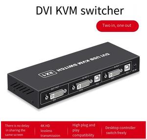 Conmutador DVI USB KVM 2x1 dos entradas una salida 4K dos ordenadores que comparten teclado USB ratón impresión Monitor Pantalla de conmutación multifunción - Product Image 2