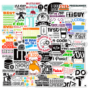 50Pcs Cartoon <strong>Programming</strong> <strong>Software</strong> Logo Graffiti Stickers for Laptop Table Wall Decor Vinyl Programmer Internet Sticker - Product Image 6