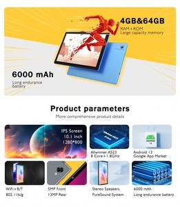 Tablet For10.1 "Android Lcd escritura pantalla táctil 2GB Ram 16GB Tablet Pc con teclado opcional y tarjeta Sim de ratón - Product Image 6