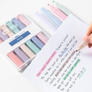 廉价Oem定制价格实惠荧光笔矩形记号笔马卡龙粉色荧光笔 - Product Image 1