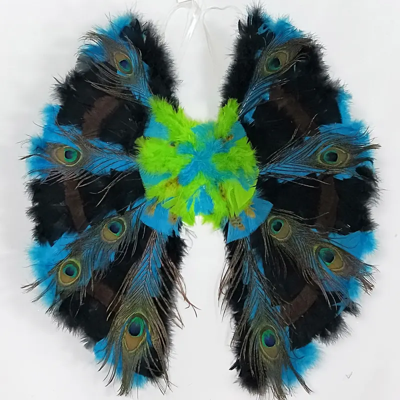Disfraz de Carnaval de tamaño adulto, plumas de ala de pavo real para fiesta, Cosplay, sesión de fotos