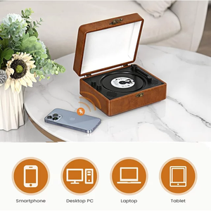Reproductor de CD con Bluetooth-Reproductores de CD de escritorio Retro Para REPRODUCTOR DE CD doméstico con altavoces, Bluetooth HiFi incorporado 5,0 - Product Image 2