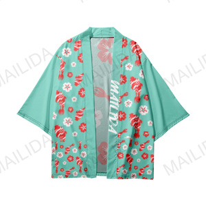 코스프레 하라주쿠 커스텀 승화 인쇄 일본 애니메이션 기모노 가디건 하오리 의상 기모노 해피 코트 유카타 - Product Image 3