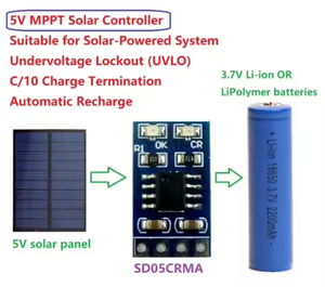MPPTソーラーコントローラ3.7V 4.2V 18650リチウム電池充電1A充電器モジュール - Product Image 6