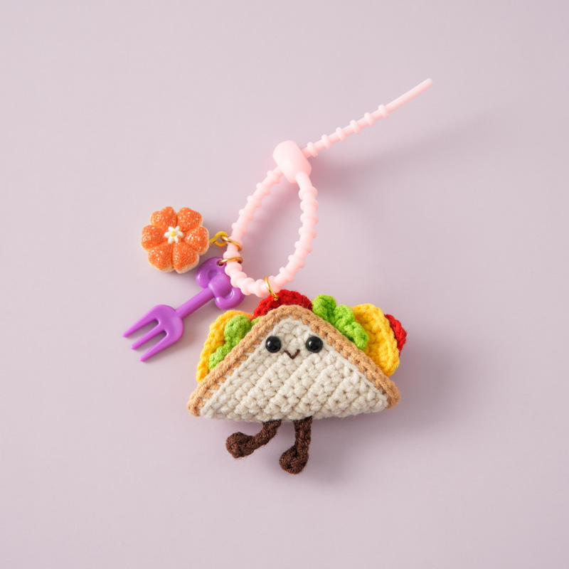 1 morceau de porte-clés sandwich au crochet (ustensile de cuisine aléatoire)