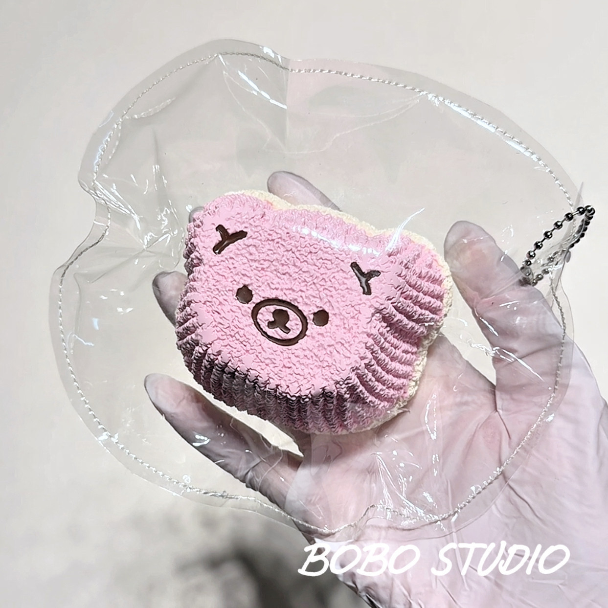 Pink little bear chocolate pudding