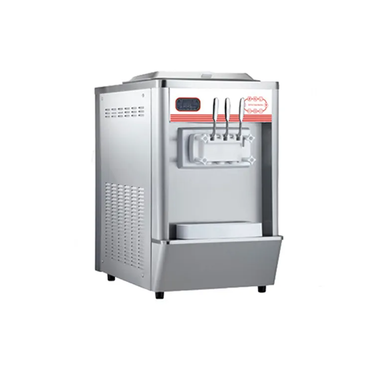 Máquina de helado de cono comercial para restaurante, máquina de escritorio automática, máquina de helado de 3 sabores