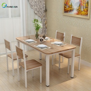 批发现代餐厅厨房桌椅木制长方形餐桌套装家用家具 - Product Image 5