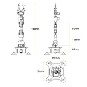 Braccio robotico Hiwonder xArmUno con Kit sensore di sviluppo secondario Arrduino attrezzatura per l'istruzione a vapore