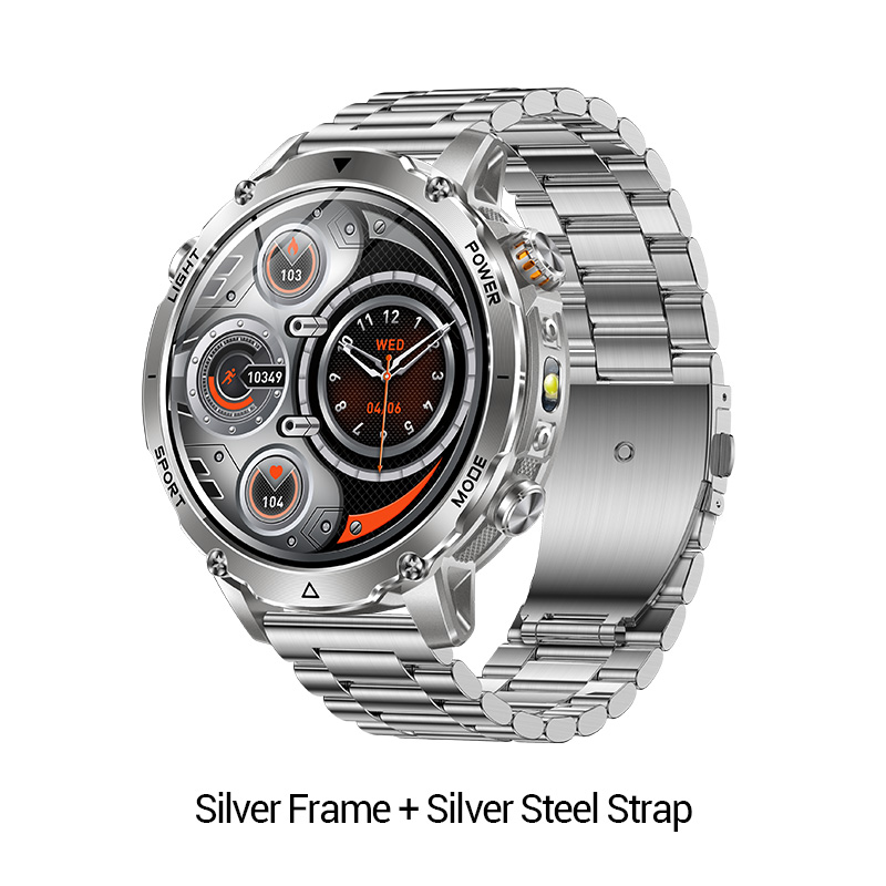 Cadre argenté + bracelet en acier argenté