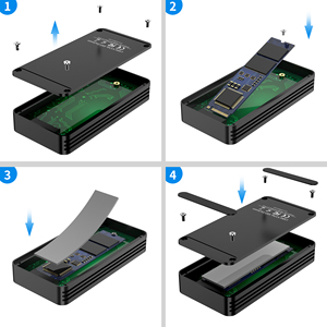 USB4 SSD-Gehäuse 40 Gbit/s, bis zu 2700 MB/s im TB3-und USB-4-Modus oder bis zu 900 MB/s im USB 3.1-Modus - Product Image 4