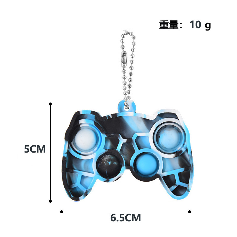 Handle key chain-no4 light blue white black