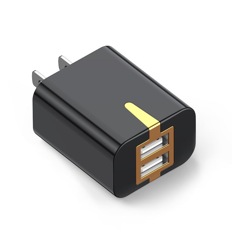 Chargeur mural noir US Plug 2A