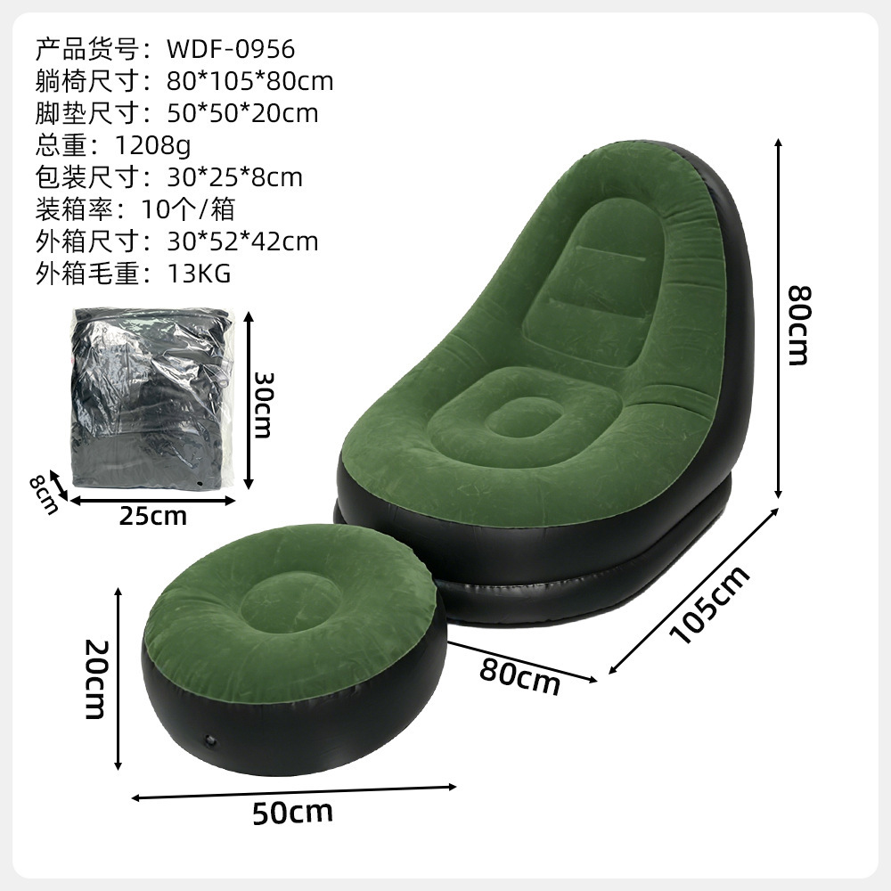 Sofa with stool-green-bagged