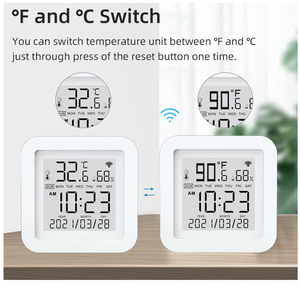 WIFI Sensore di Umidità di Temperatura Con DISPLAY LCD Schermo Digitale App Telecomando Funziona Con Assistente Casa Alexa Vita Intelligente - Product Image 4