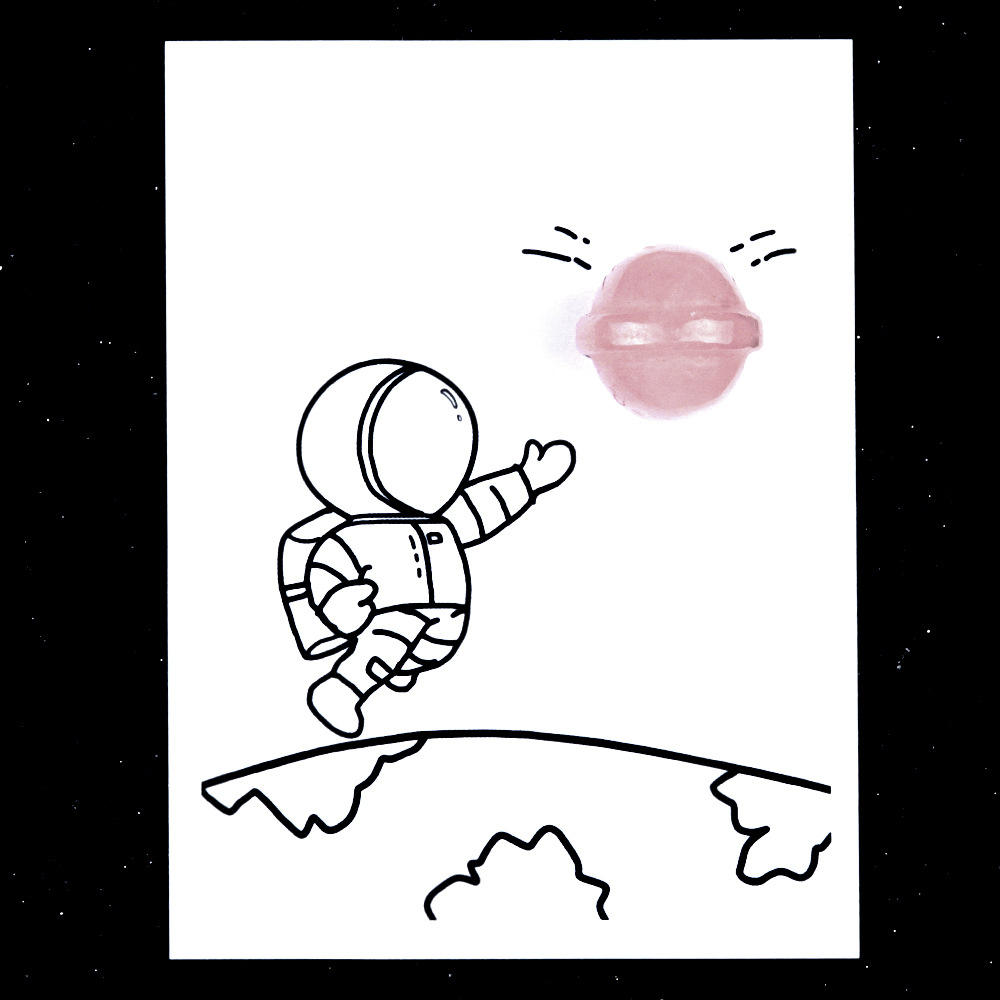 Pink crystal - 20mm planet card