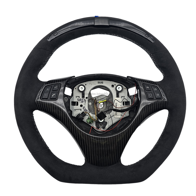 Without Holes+Alcantara+Carbon Trim+LED+White Stitch