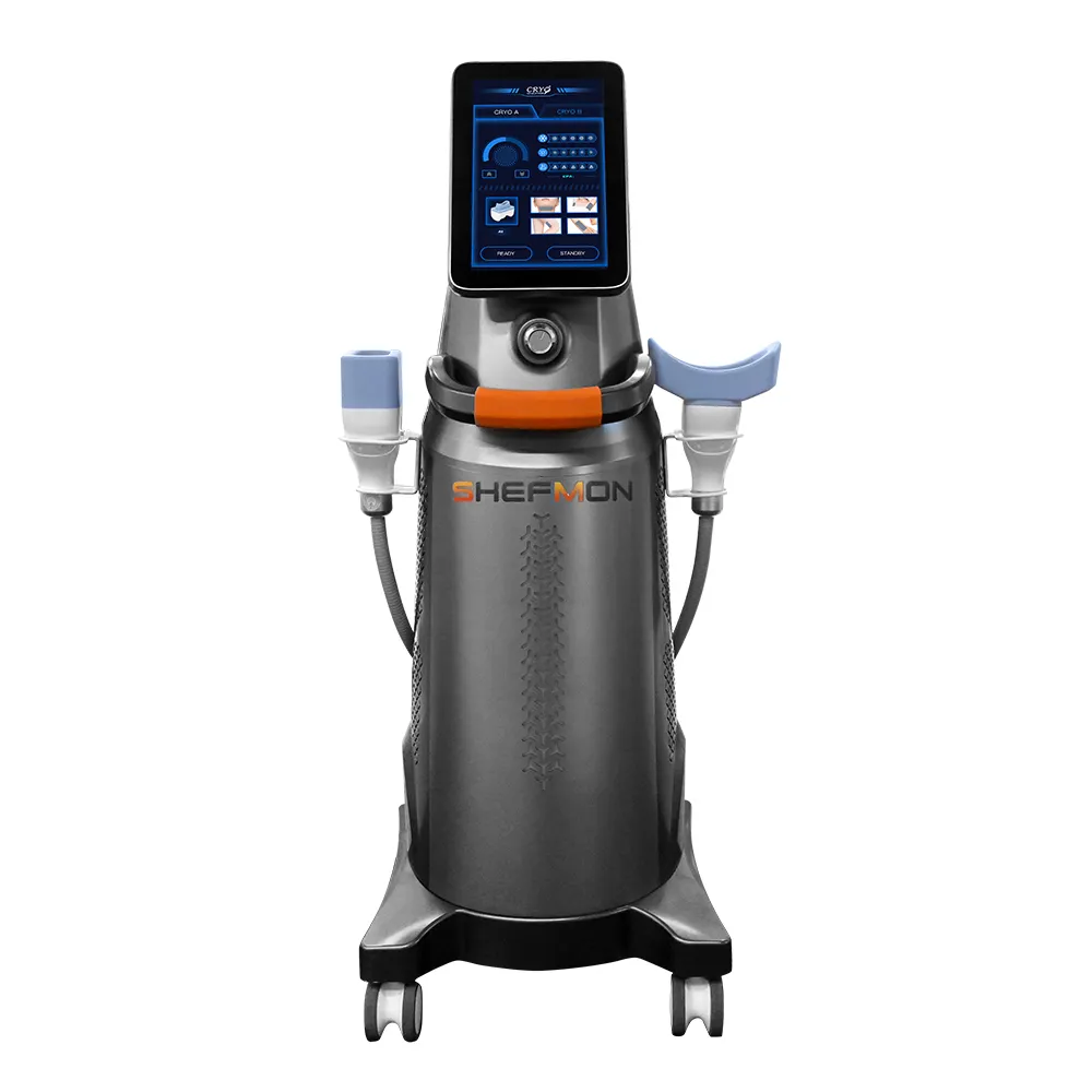 Máquina de congelamento de gordura para crioterapia, equipamento de salão de beleza criogênico 360 para modelagem corporal, 2 alças