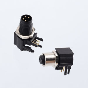 M8 kablo konnektörleri açılı erkek kadın su geçirmez M8 3 4Pin f soket PCB tipi 90 derece konnektörler - Product Image 3