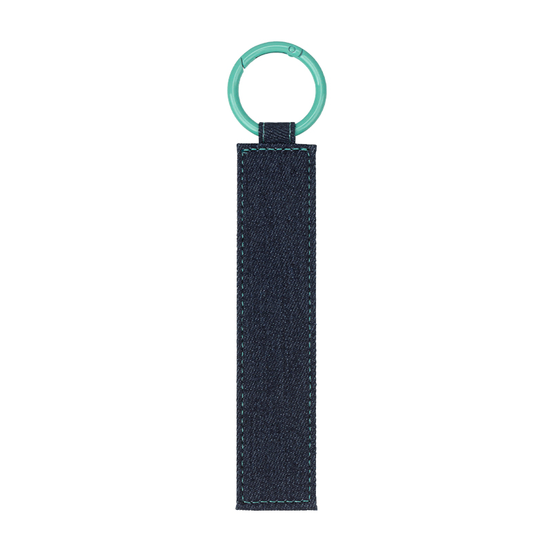 Denim bleu foncé + anneau vert menthe