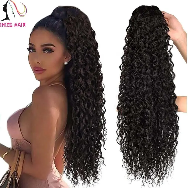 Extensão de cabelo tipo osso brasileiro, atacado de 100%, extensões de cabelo encaracolado para mulheres, preto