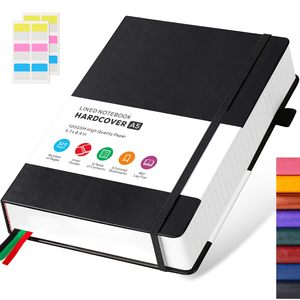 <strong>Notebook</strong> A5 Lined Leather Diary Hardcover 320 <strong>Pages</strong> Thick Diary Adult Work Writing Notes Study Travel <strong>Notebook</strong> - Product Image 1