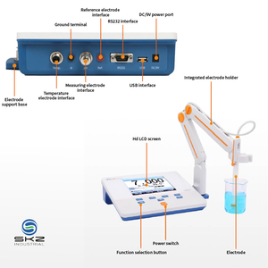 Ph0.1 Ph ölçer çözünürlük multiparametre 1-5 puan kalibrasyon Ph ölçer tezgah üstü Ph ölçer 3 In 1 - Product Image 5