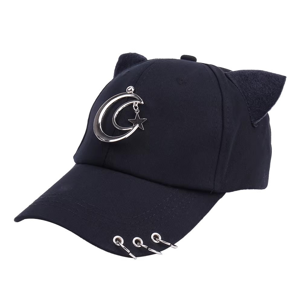 Cat ears baseball-half moon stars black