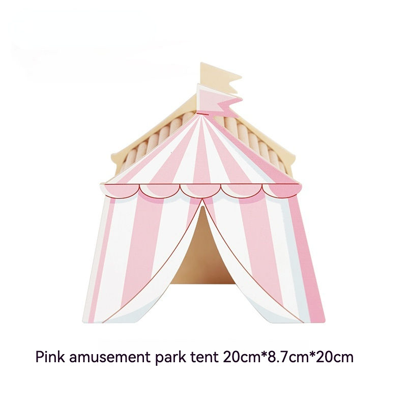 Tente rose de parc d'attractions