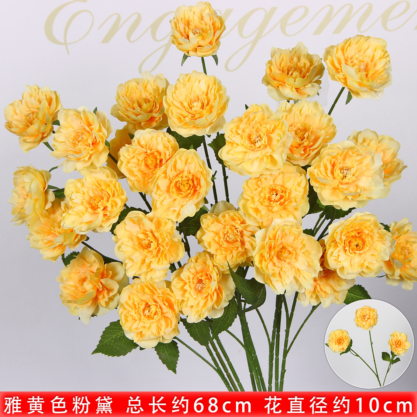 Élégantes marguerites jaune-3 rose par tige